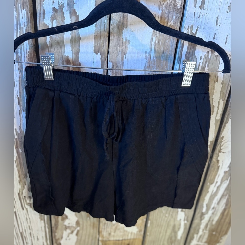 Umgee Linen Cotton Blend Shorts Black size medium - Picture 6 of 10